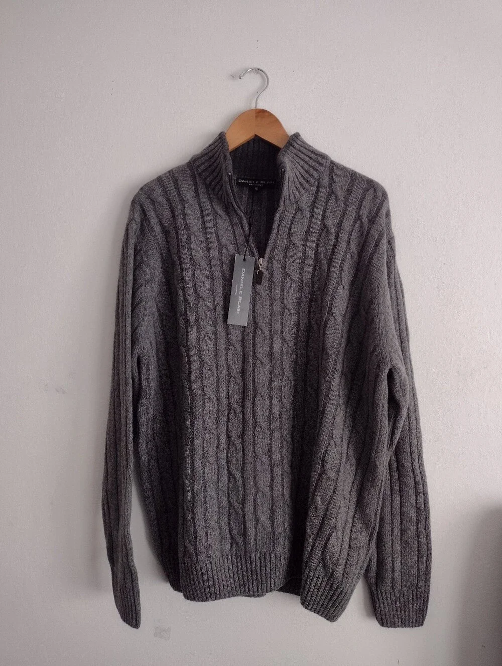 Danielle Blasi Mens Gray Wool Blend Sweater XL